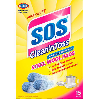 S.O.S. Clean ‘n Toss Estropajos de Acero con Jabón