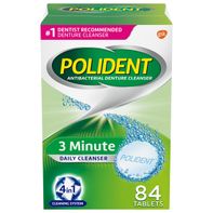 Tabletas Limpiadoras de Dentaduras Polident de 3 Minutos