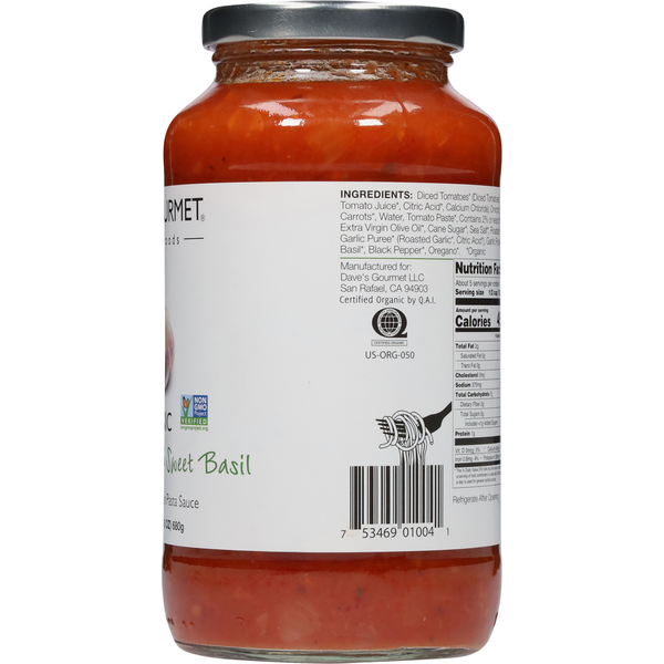 Sauce à Pâtes Bio de Dave - Ail Rôti & Basilic Doux