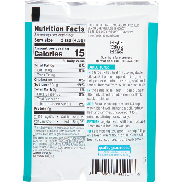 Food Club Fajita Seasoning Mix