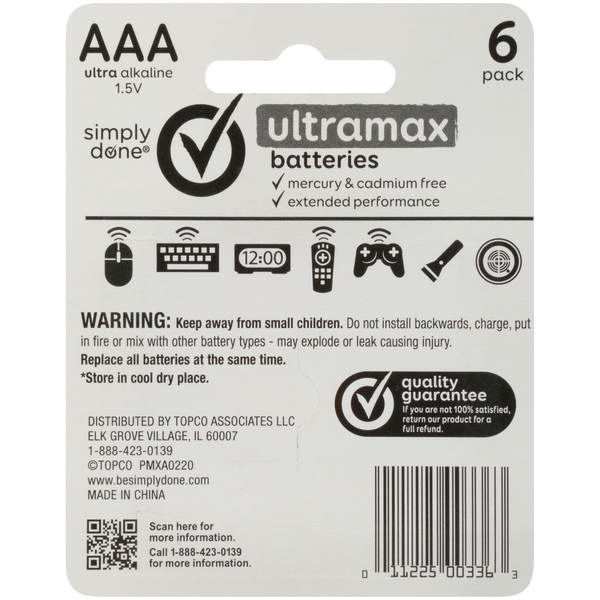 Baterías Ultramax AAA Ultra Alcalinas 1.5V Simply Done