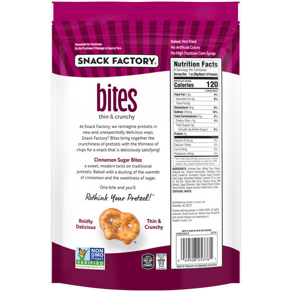 Pretzels de Azúcar y Canela Snack Factory