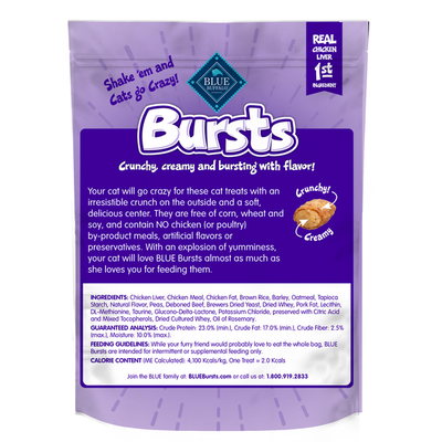 Blue Buffalo Bursts Crunchy Cat Treats - Hígado de Pollo y Res