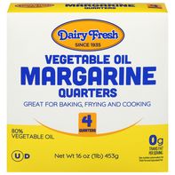 Dairy Fresh Margarine, Vegetable Oil, Quarters
