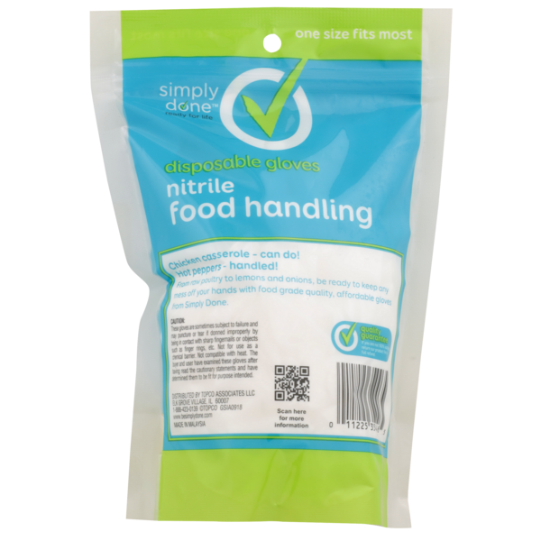 Guantes desechables de nitrilo sin látex Simply Done - Talla única para la mayoría