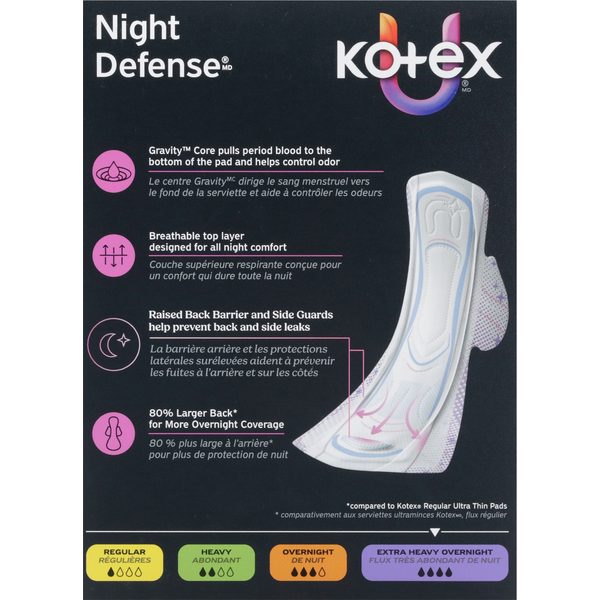 U by Kotex Ultra Thin Extra Heavy Overnight Pads with Wings