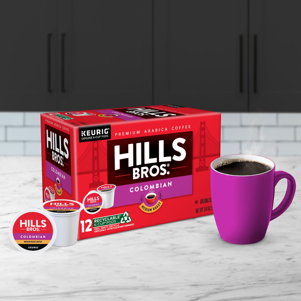 Cápsulas de café colombiano de tueste medio premium Arabica de Hills Bros.