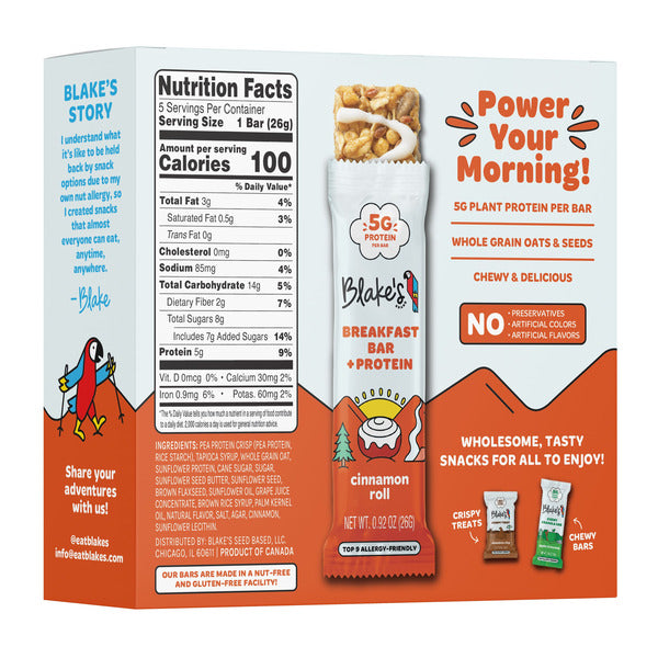 Blake's Breakfast Bars with Protein - Cinnamon Roll Flavor