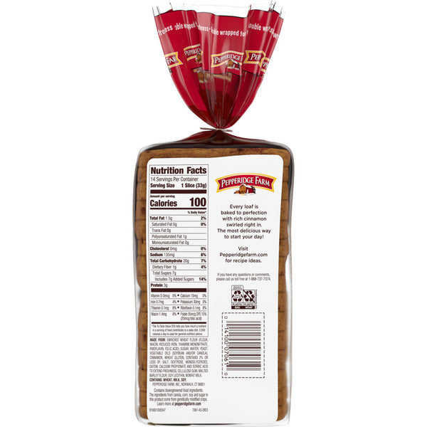 Pan de desayuno con remolino de canela de Pepperidge Farm