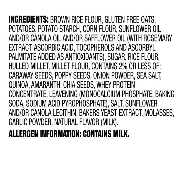 Crackers touts tout sans gluten de Milton