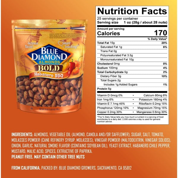 Amandes BOLD Blue Diamond, Habanero BBQ