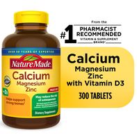 Nature Made Calcium Magnesium Zinc avec Vitamine D3