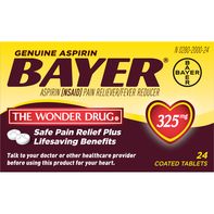 Comprimés enrobés Bayer Aspirin, 325 mg - Soulagement de la douleur premium