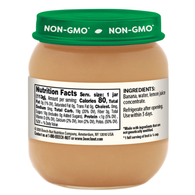 Beech-Nut Stage 2 Baby Food, Banana, 4 oz Jar