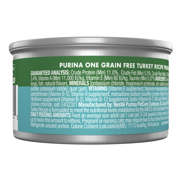 Purina ONE Natural High Protein Grain Free Wet Cat Food - Turkey Recipe