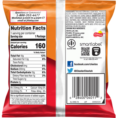 Cheetos Snacks Crujientes con Sabor a Queso