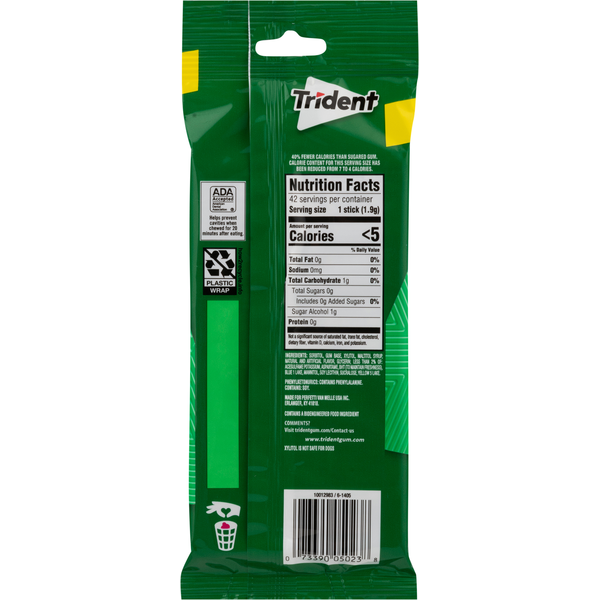 Chicle Sin Azúcar Trident Sabor Menta