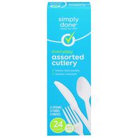 Simply Done Plastic Cutlery Set - Forks, Knives & Spoons