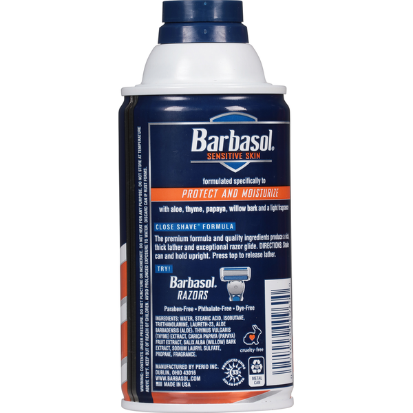 Crème à raser épaisse et riche Barbasol pour peaux sensibles