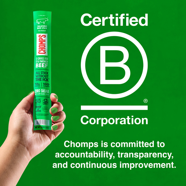 Chomps Grass-Fed Jalapeno Beef Sticks - Medium