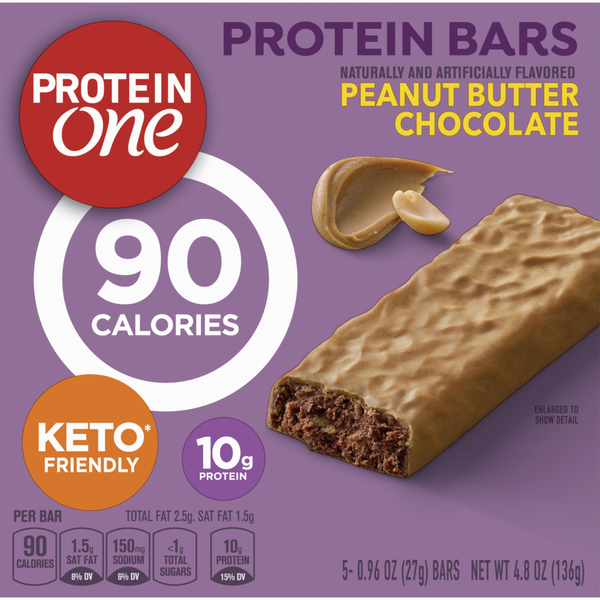 Barres protéinées au beurre de cacahuète et chocolat Protein One - 90 calories