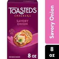 Toasteds Savory Onion Crackers - 8 oz Party Snacks
