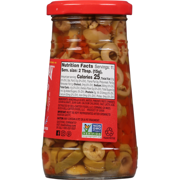 Aceitunas Manzanilla Lindsay, en Rodajas