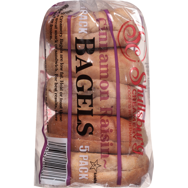Bagels de canela y pasas en rodajas de Shullsburg Creamery