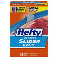 Bolsas deslizantes Hefty, congelador, cuarto, paquete mega