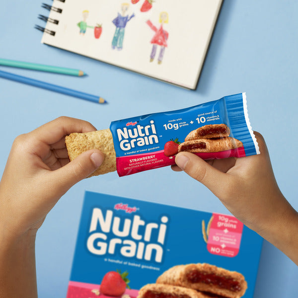 Barres de petit-déjeuner Kellogg’s Nutri-Grain à la fraise - Pack économique, 16 unités