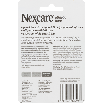 Nexcare Athletic Tape - Forte tenue pour le sport, 1,5 pouce