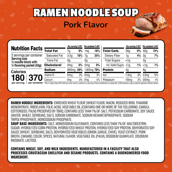 Maruchan Pork Flavor Ramen Noodle Soup