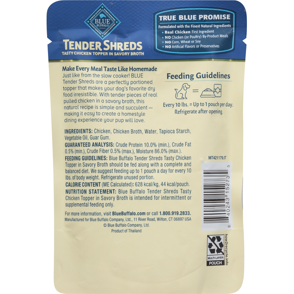 Garniture au poulet savoureux Blue Buffalo Natural Tasty dans un bouillon savoureux