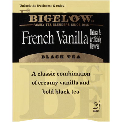 Bigelow Té Negro, Vainilla Francesa - Bolsitas de Té Premium