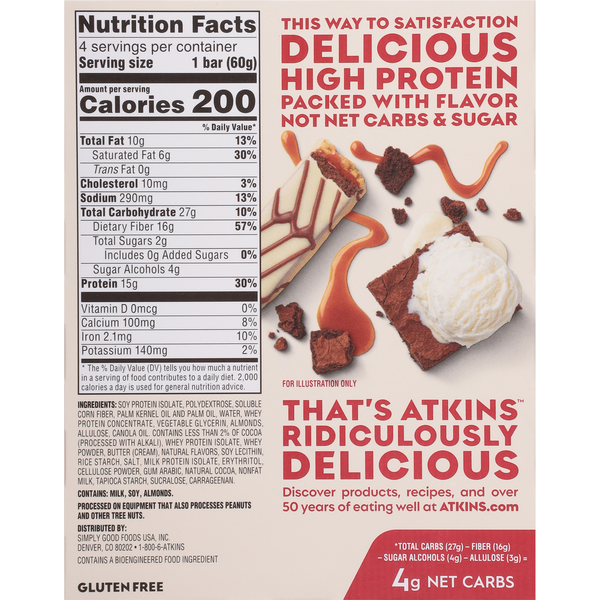 Barra de Alto Contenido de Proteínas Atkins Brownie Delight