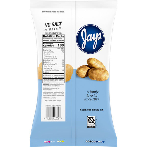 Jays Papas Fritas Sin Sal