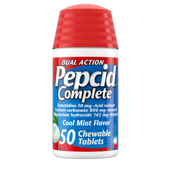 Pepcid Complete Réducteur d'Acidité + Chews Antiacides, Saveur Menthe, 50 ct