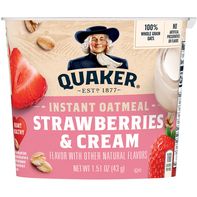 Tasse de Flocons d'Avoine Instantanés Quaker, Fraises et Crème