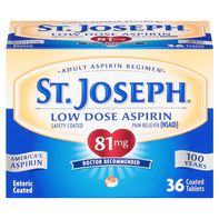 Tabletas recubiertas de aspirina de baja dosis St. Joseph