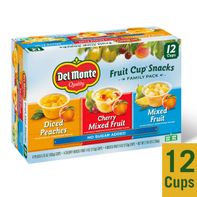Del Monte Fruit Cup Snacks, Family Pack, No Sugar Added