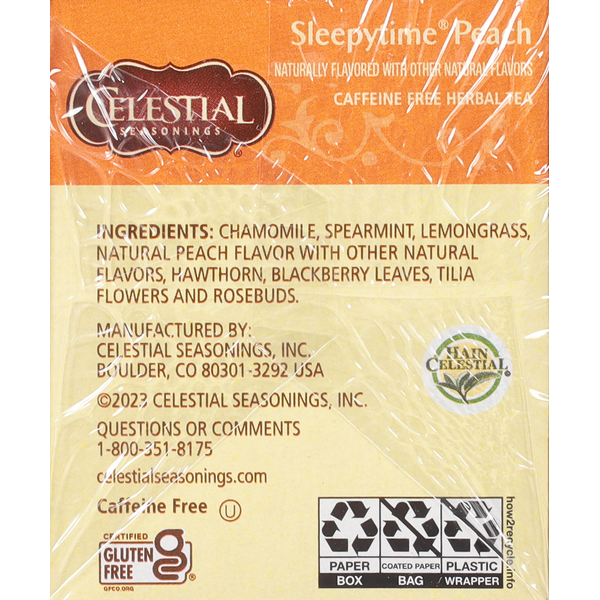 Celestial Seasonings Caffeine Free Peach Herbal Tea