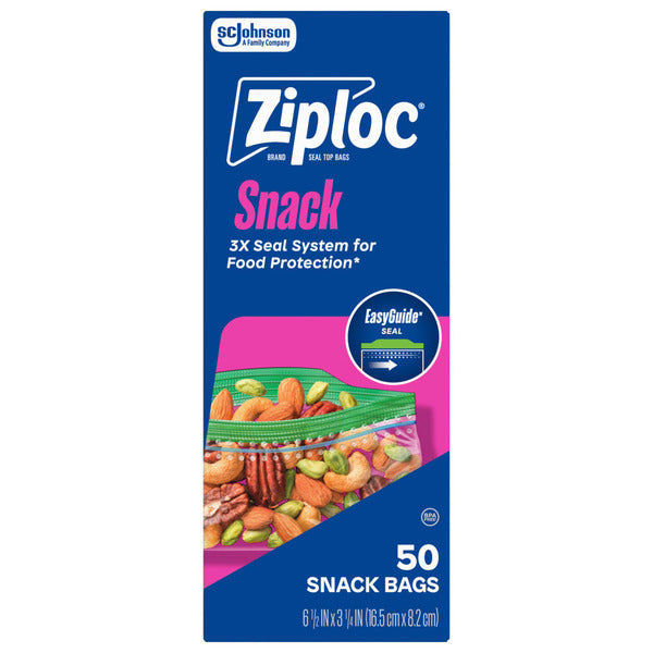 Sacs à collations Ziploc avec texture EasyGuide™ et technologie Grip ’n Seal™