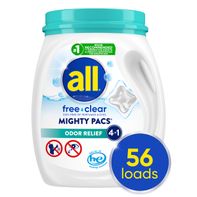 Détergent à lessive en dose unitaire, Mighty Pacs, sans parfum ni colorant