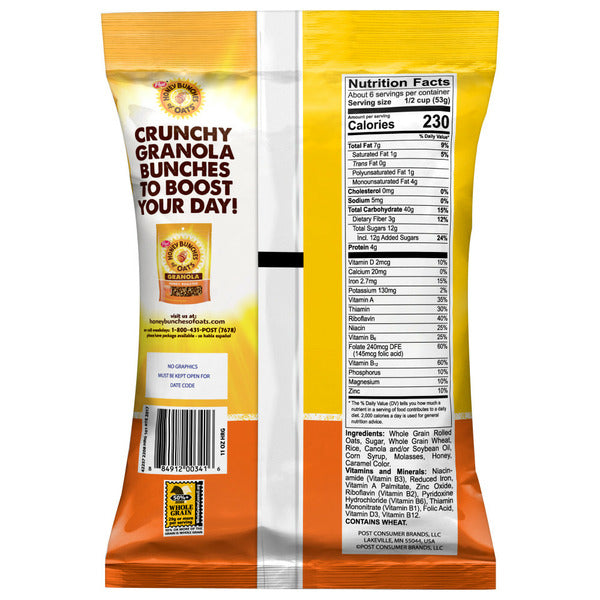 Post Honey Bunches of Oats Granola Cereal Tostado con Miel