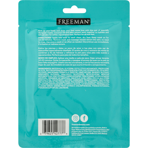 Mascarilla para pies Freeman Beauty - Hidratante y Suavizante