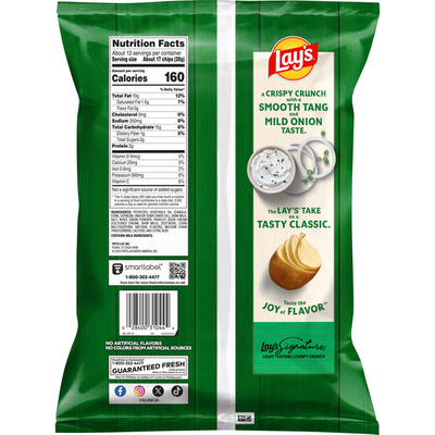 Papas Fritas Lay's Sabor Crema Agria y Cebolla