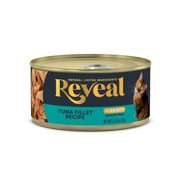 Reveal Comida Húmeda Natural para Gatos, Filete de Atún en Salsa