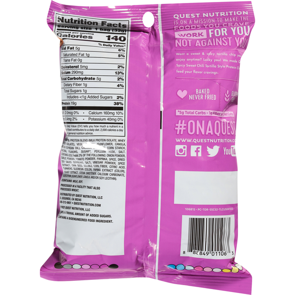 Quest Tortilla Style Sabor a Chile Dulce Picante Chips de Proteína