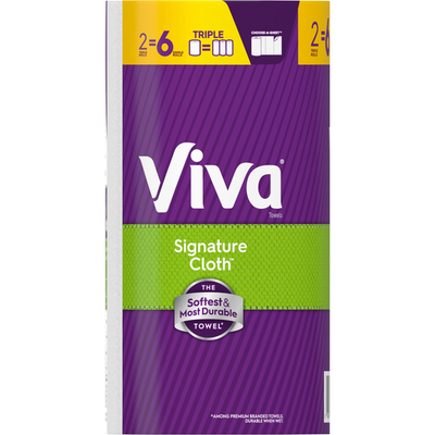 Serviettes en tissu Viva Signature, Choisissez une feuille, Rouleaux triples, 1 épaisseur
