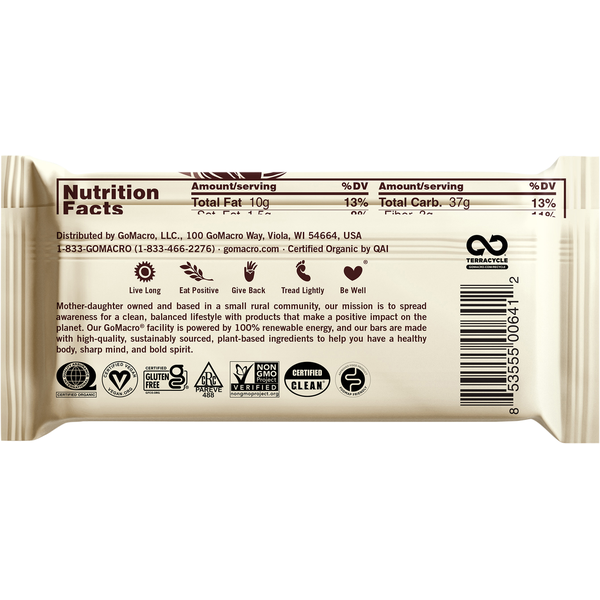 GoMacro Chocolate Oscuro + Almendras MacroBar